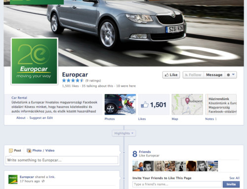 Europcar közösségi média menedzsment